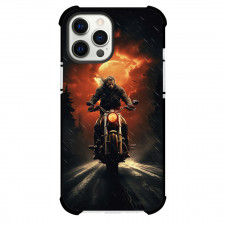Motorbike Phone Case For iPhone Samsung Galaxy Pixel OnePlus Vivo Xiaomi Asus Sony Motorola Nokia - Motorbike A Man On A Motorcycle Riding in The Rain Digital Art