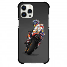 Motorbike Marc Marquez Phone Case For iPhone Samsung Galaxy Pixel OnePlus Vivo Xiaomi Asus Sony Motorola Nokia - Motorbike Marc Marquez On Racing Track Looking Back Illustration Art