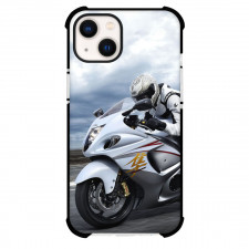 Motorbike Suzuki Phone Case For iPhone Samsung Galaxy Pixel OnePlus Vivo Xiaomi Asus Sony Motorola Nokia - Motorbike Suzuki Hayabusa White Running Poster