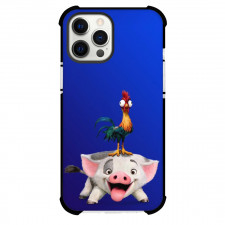 Moana Case For iPhone Samsung Galaxy Pixel OnePlus Vivo Xiaomi Asus Sony Motorola Nokia - Hei Hei on Pua's Head Blue Background