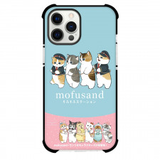 Mofusand Phone Case For iPhone Samsung Galaxy Pixel OnePlus Vivo Xiaomi Asus Sony Motorola Nokia - Mofusand Characters Blue Pink Background