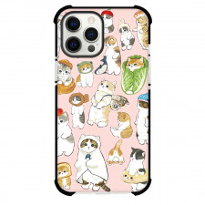 Mofusand Phone Case For iPhone Samsung Galaxy Pixel OnePlus Vivo Xiaomi Asus Sony Motorola Nokia - Characters Collage Pink Background