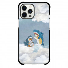 Mofusand Phone Case For iPhone Samsung Galaxy Pixel OnePlus Vivo Xiaomi Asus Sony Motorola Nokia - Shark Cat Cloud Background
