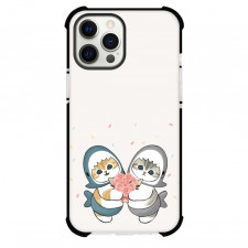 Mofusand Phone Case For iPhone Samsung Galaxy Pixel OnePlus Vivo Xiaomi Asus Sony Motorola Nokia - Shark Cat Holding Flowers Illustration