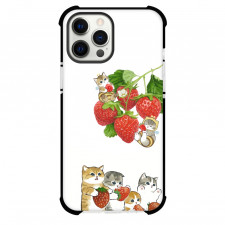 Mofusand Phone Case For iPhone Samsung Galaxy Pixel OnePlus Vivo Xiaomi Asus Sony Motorola Nokia - Strawberry Cat Illustration