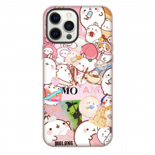 Molang Phone Case For iPhone Samsung Galaxy Pixel OnePlus Vivo Xiaomi Asus Sony Motorola Nokia - Portrait Pink Collage Series Poster