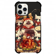 Monster Hunter Felyne Phone Case For iPhone Samsung Galaxy Pixel OnePlus Vivo Xiaomi Asus Sony Motorola Nokia - Felyne Chef Poses Holding Chicken Illustration