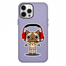 Monster Hunter Felyne Phone Case For iPhone Samsung Galaxy Pixel OnePlus Vivo Xiaomi Asus Sony Motorola Nokia - Felyne Wearing Red Headphone Sticker