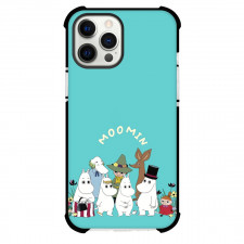 Moominvalley Phone Case For iPhone Samsung Galaxy Pixel OnePlus Vivo Xiaomi Asus Sony Motorola Nokia - Characters Cyan Background