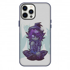 Murder Drones Uzi Phone Case For iPhone Samsung Galaxy Pixel OnePlus Vivo Xiaomi Asus Sony Motorola Nokia - Uzi Purple Anime Art Sticker On Gray Background