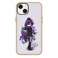 Murder Drones Uzi Phone Case For iPhone Samsung Galaxy Pixel OnePlus Vivo Xiaomi Asus Sony Motorola Nokia - Uzi Holding Knife And Standing On Light Purple Background
