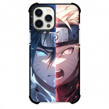 Naruto Phone Case For iPhone And Samsung Galaxy Devices - Naruto and Sasuke Half Face Portrait