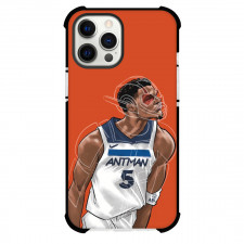 NBA Anthony Edwards Phone Case For iPhone Samsung Galaxy Pixel OnePlus Vivo Xiaomi Asus Sony Motorola Nokia - Anthony Edwards Ant Man Portrait Illustration In Orange Background