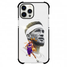 NBA Devin Booker Phone Case For iPhone Samsung Galaxy Pixel OnePlus Vivo Xiaomi Asus Sony Motorola Nokia - Devin Booker Dribble Portrait Suns Poster In White Background