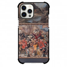 NBA Phone Case For iPhone Samsung Galaxy Pixel OnePlus Vivo Xiaomi Asus Sony Motorola Nokia - Chicago Bulls And Lakers PLayers Run In Renaissance Art