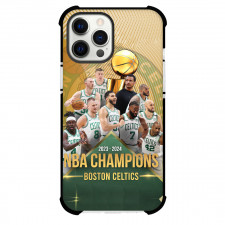 NBA Boston Celtics Phone Case For iPhone Samsung Galaxy Pixel OnePlus Vivo Xiaomi Asus Sony Motorola Nokia - 2023/2024 NBA Champion Squad Members Golden Background