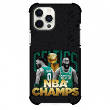 NBA Boston Celtics Phone Case For iPhone Samsung Galaxy Pixel OnePlus Vivo Xiaomi Asus Sony Motorola Nokia - 2023/2024 NBA Champion Jayson Tatum Jaylen Brown Portrait Black Background