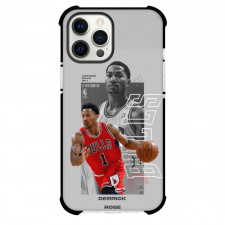 NBA Derrick Rose Phone Case For iPhone Samsung Galaxy Pixel OnePlus Vivo Xiaomi Asus Sony Motorola Nokia - Derrick Rose Bulls Portrait Gray Poster
