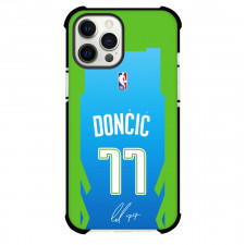 NBA Luka Doncic Phone Case For iPhone Samsung Galaxy Pixel OnePlus Vivo Xiaomi Asus Sony Motorola Nokia - Luka Doncic 77 Jersey Signature In Green And Blue
