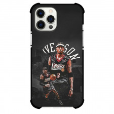 NBA Allen Iverson Phone Case For iPhone and Samsung Galaxy Devices - Allen Iverson Sixers 3 Dribbling Dark Poster