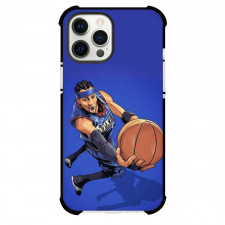 NBA Allen Iverson Phone Case For iPhone Samsung Galaxy Pixel OnePlus Vivo Xiaomi Asus Sony Motorola Nokia - Allen Iverson Layup Shot Portrait In Blue Background