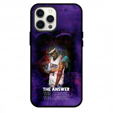 NBA Allen Iverson Phone Case For iPhone and Samsung Galaxy Devices - Allen Iverson Sixers Standing Graphic Art The Answer