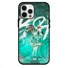 NBA Jaylen Brown Phone Case For iPhone and Samsung Galaxy Devices - Jaylen Brown Boston Celtics Dribbling On Green Graphic Art Poster