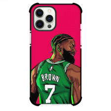 NBA Jaylen Brown Phone Case For iPhone Samsung Galaxy Pixel OnePlus Vivo Xiaomi Asus Sony Motorola Nokia - Jaylen Brown Smiling Back Smirk Portrait Cartoon Art