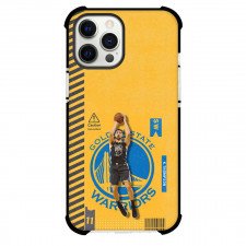 NBA Klay Thompson Phone Case For iPhone and Samsung Galaxy Devices - Klay Thompson Golden State Warriors 11 Fading Away On Yellow Graphic Art