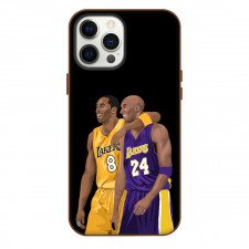 NBA Kobe Bryant Phone Case For iPhone Samsung Galaxy Pixel OnePlus Vivo Xiaomi Asus Sony Motorola Nokia - Kobe Bryant Lebron Smiling Vector Art In Black Background