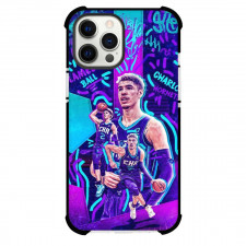 NBA Lamelo Ball Phone Case For iPhone and Samsung Galaxy Devices - Lamelo Ball Charlotte Hornets 2 The King Dunking Poster Purple And Blue Graphic Art