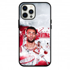 NBA Zach LaVine Phone Case For iPhone and Samsung Galaxy Devices - Zach LaVine Chicago Bulls 8 Dribbling Red Graphic Art