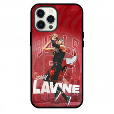 NBA Zach LaVine Phone Case For iPhone and Samsung Galaxy Devices - Zach LaVine Chicago Bulls 8 Dunking On Red Graphic Art