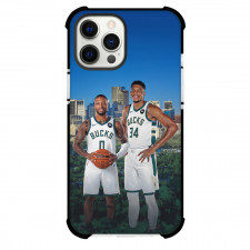 NBA Damian Lillard Phone Case For iPhone and Samsung Galaxy Devices - Damian Lillard And Giannis Milwaukee Bucks Standing Poster