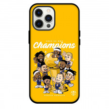 NBA Denver Nuggets Phone Case For iPhone and Samsung Galaxy Devices - Denver Nuggets Champions 2022-23 Chibi Art Yellow Background