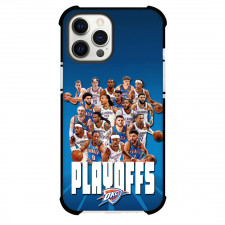 NBA Oklahoma City Thunder Phone Case For iPhone Samsung Galaxy Pixel OnePlus Vivo Xiaomi Asus Sony Motorola Nokia - Oklahoma City Thunder Team Playoffs with Blue Background