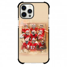 NFL San Francisco 49ers Phone Case For iPhone and Samsung Galaxy Devices - 49ers Players Celebration With Pro Bowl Logo On Golden Background