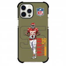 NFL Chris Jones Phone Case For iPhone And Samsung Galaxy Devices - Chris Jones 95 Kansas City Chiefs Standing Illustration