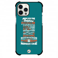 NFL Miami Dolphins Phone Case For iPhone and Samsung Galaxy Devices - Dolphins Slogan Text Number One In Teal Background