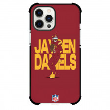 NFL Jayden Daniels Phone Case For iPhone Samsung Galaxy Pixel OnePlus Vivo Xiaomi Asus Sony Motorola Nokia - Jayden Daniels Washington Commanders Illustration On Red Background