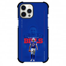 NFL Josh Allen Phone Case For iPhone Samsung Galaxy Pixel OnePlus Vivo Xiaomi Asus Sony Motorola Nokia - Josh Allen Buffalo Bills Standing On Blue Background