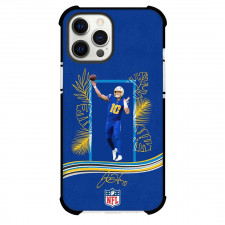 NFL Justin Herbert Phone Case For iPhone Samsung Galaxy Pixel OnePlus Vivo Xiaomi Asus Sony Motorola Nokia - Justin Herbert 10 Los Angeles Chargers Throwing Ball On Blue Background