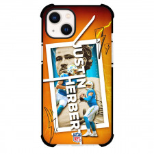 NFL Justin Herbert Phone Case For iPhone Samsung Galaxy Pixel OnePlus Vivo Xiaomi Asus Sony Motorola Nokia - Justin Herbert Los Angeles Chargers Graphic Art Poster Orange Background