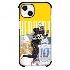 NFL Justin Herbert Phone Case For iPhone Samsung Galaxy Pixel OnePlus Vivo Xiaomi Asus Sony Motorola Nokia - Justin Herbert Los Angeles Chargers Running On Yellow Background