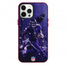 NFL Lamar Jackson Phone Case For iPhone Samsung Galaxy Pixel OnePlus Vivo Xiaomi Asus Sony Motorola Nokia - Lamar Jackson Baltimore Ravens In Night Forest Background