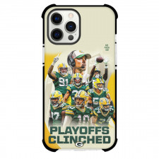 NFL Green Bay Packers Phone Case For iPhone and Samsung Galaxy Devices - Packers Players Action With Text Playoffs Clinched