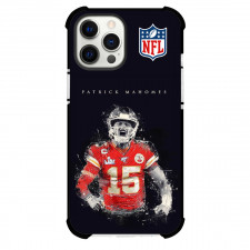 NFL Patrick Mahomes Phone Case For iPhone And Samsung Galaxy Devices - Patrick Mahomes Kansas City Chiefs Shouting Art On Black Background