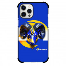 NFL Los Angeles Rams Phone Case For iPhone and Samsung Galaxy Devices - Rams Logo Ram Sheep Head In Blue And Yellow Color
