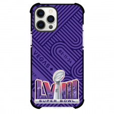NFL Super Bowl 2024 Phone Case For iPhone and Samsung Galaxy Devices - Super Bowl 2024 Logo On Purple Pattern Background