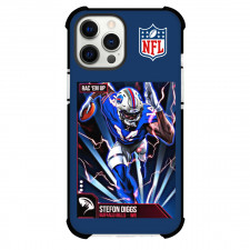 NFL Stefon Diggs Phone Case For iPhone And Samsung Galaxy Devices - Stefon Diggs 14 Buffalo Bills Illustration Art On Blue Background